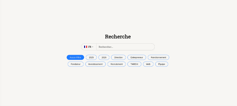 Cattura ampia della barra di ricerca e dei filtri